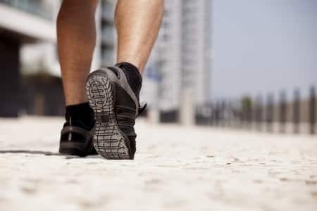 man walking with wearing shoes