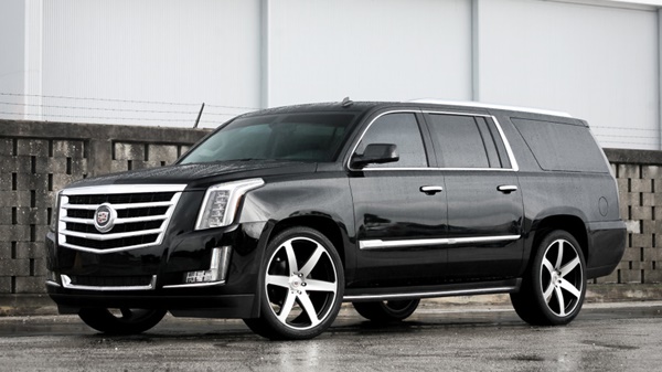 Black wet Cadillac