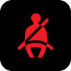 black and red seatbelt icon