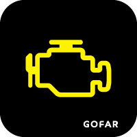 car check engine or malfunction indicator light safety symbol