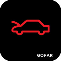 car bonnet or hood open common light symbol