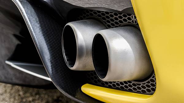 Yellow car exhaust
