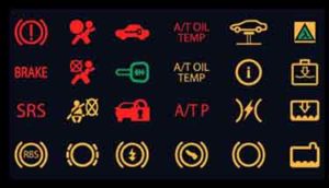 different car warning lights