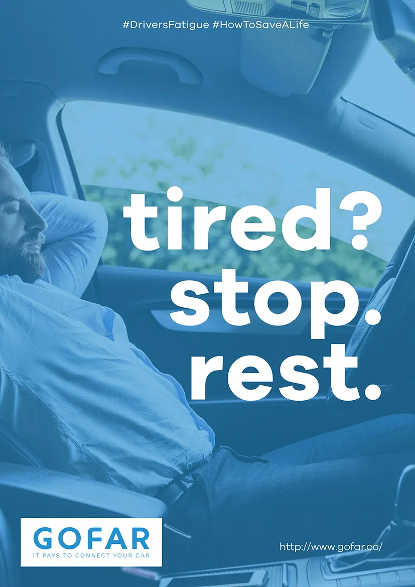 tired stop rest - driving safely posters