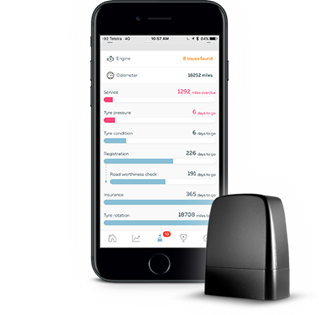 GOFAR adapter and engine app report on smartphone screen