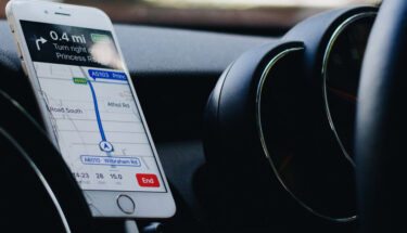 iphone on vehicle phone holder