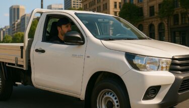 Male tradie in UTE Best logbook apps in australia