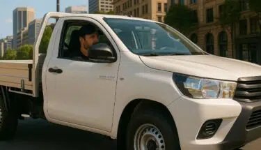 Male tradie in UTE Best logbook apps in australia